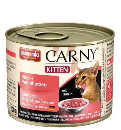 ANIMONDA CARNY Kitten wołowina i serca indyka 200g puszka