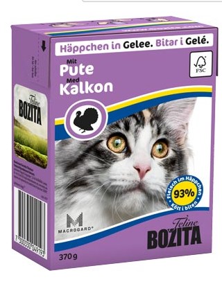 BOZITA dla kota z Indykiem kawałki w galaretce kartonik 370g