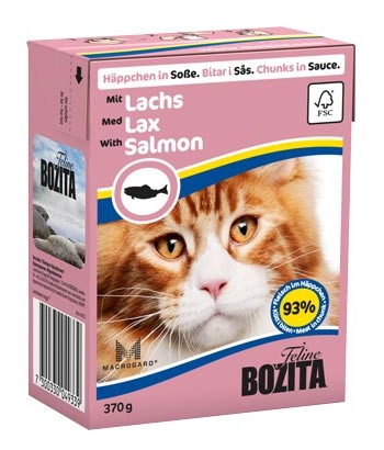 BOZITA dla kota z Łososiem kawałki w sosie kartonik 370g