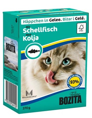 BOZITA dla kota z Rybą Morską (łupaczem) kawałki w galaretce kartonik 370g