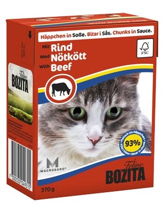 BOZITA dla kota z Wołowiną kawałki w sosie kartonik 370g