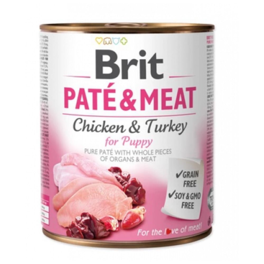 BRIT PATE&MEAT Puppy puszka 800g