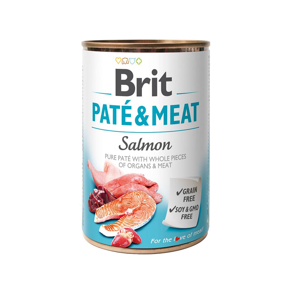 BRIT PATE&MEAT Salmon puszka 400g