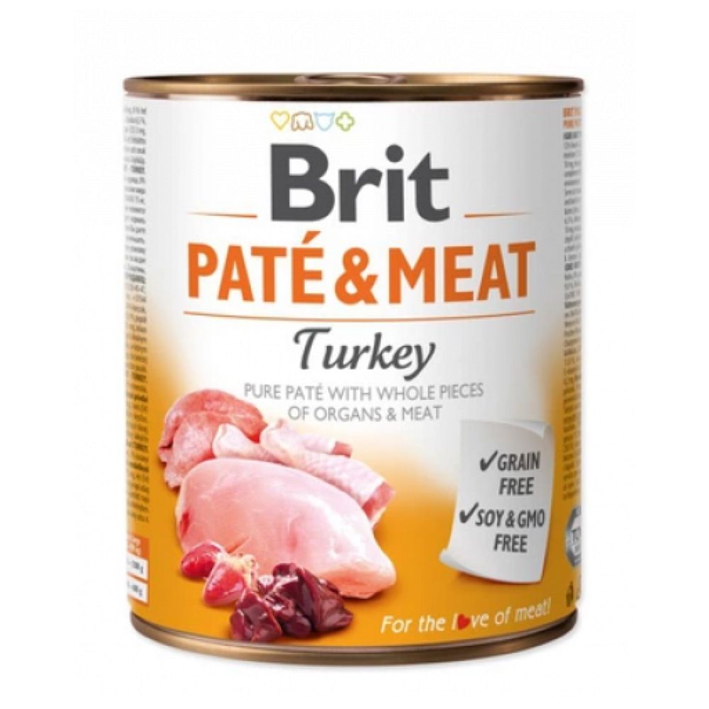 BRIT PATE&MEAT Turkey puszka 800g