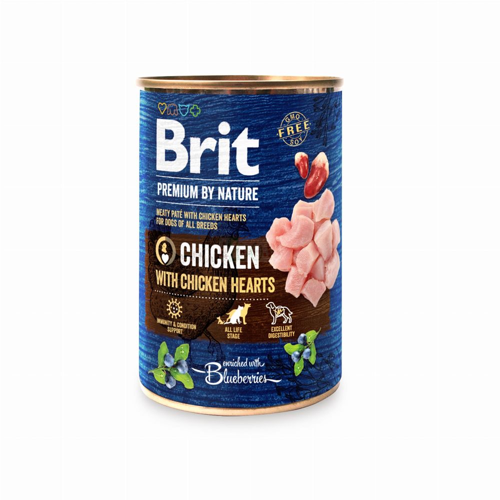 BRIT PREMIUM BY NATURE Chicken & Hearts puszka 400g