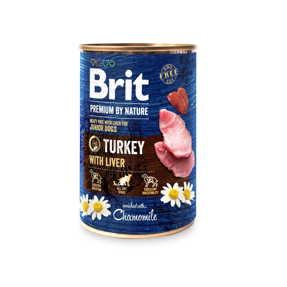 BRIT PREMIUM BY NATURE Turkey & Liver Junior 400g puszka
