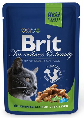 BRIT PREMIUM Cat Adult Kurczak Sterilised saszetka 100g