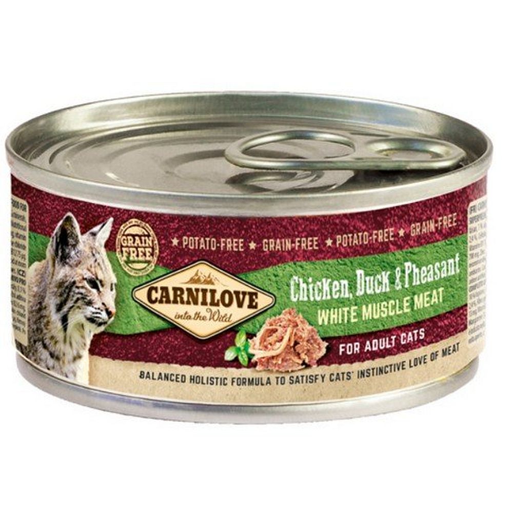 CARNILOVE CAT Adult Chicken, Duck & Pheasant 100g puszka