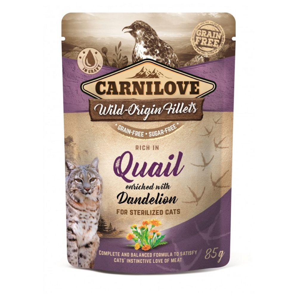 CARNILOVE CAT Quail & Dendelion Sterilized 85g saszetka