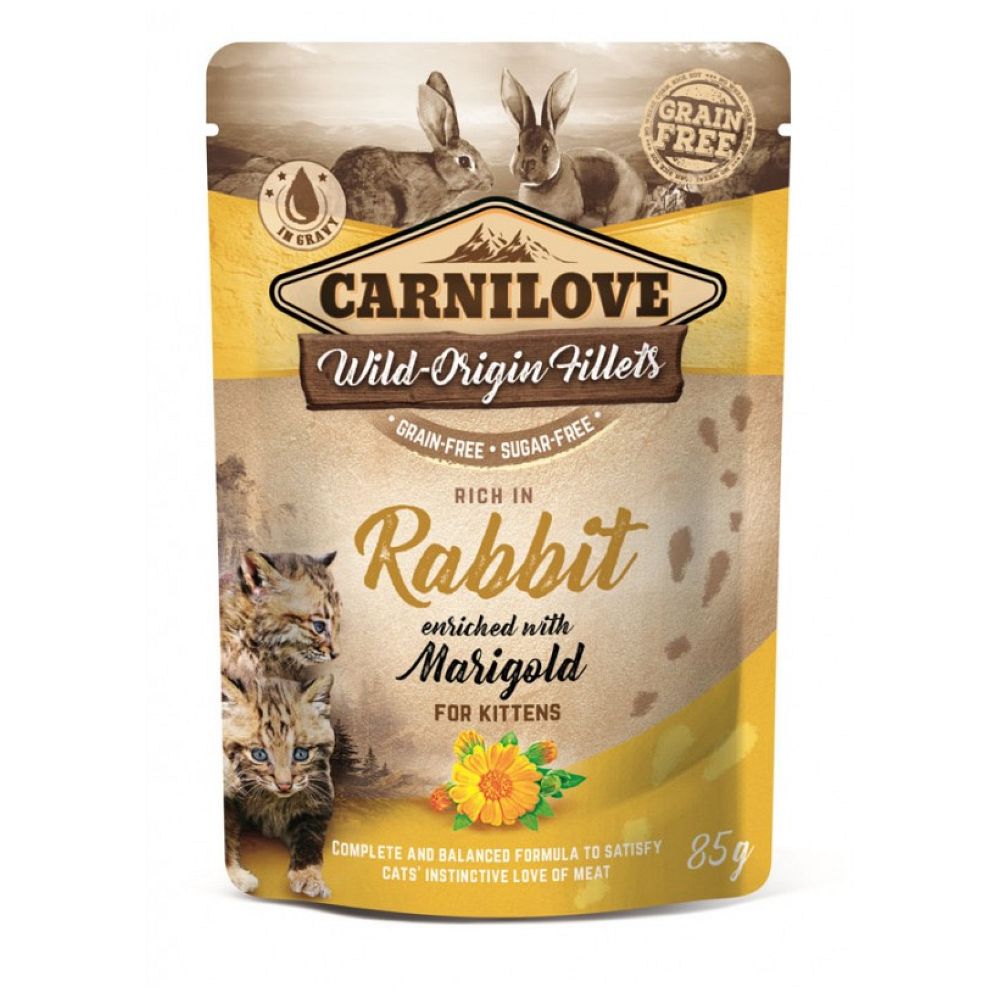CARNILOVE CAT Rabbit  & Marigold Kitten 85g saszetka