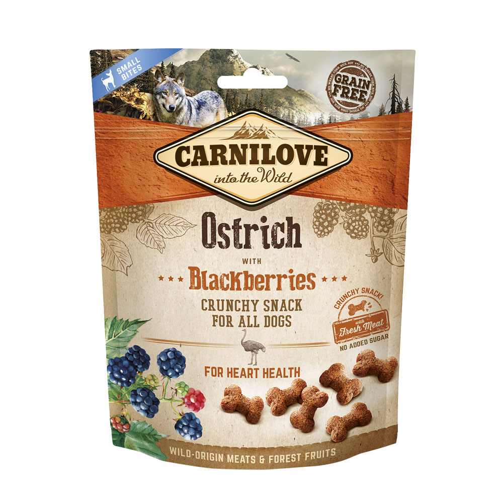 CARNILOVE DOG SNACK Fresh Crunchy Ostrich Blackberries 200g