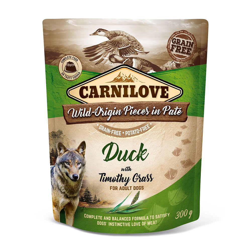 CARNILOVE Duck & Timothy grass 300g saszetka