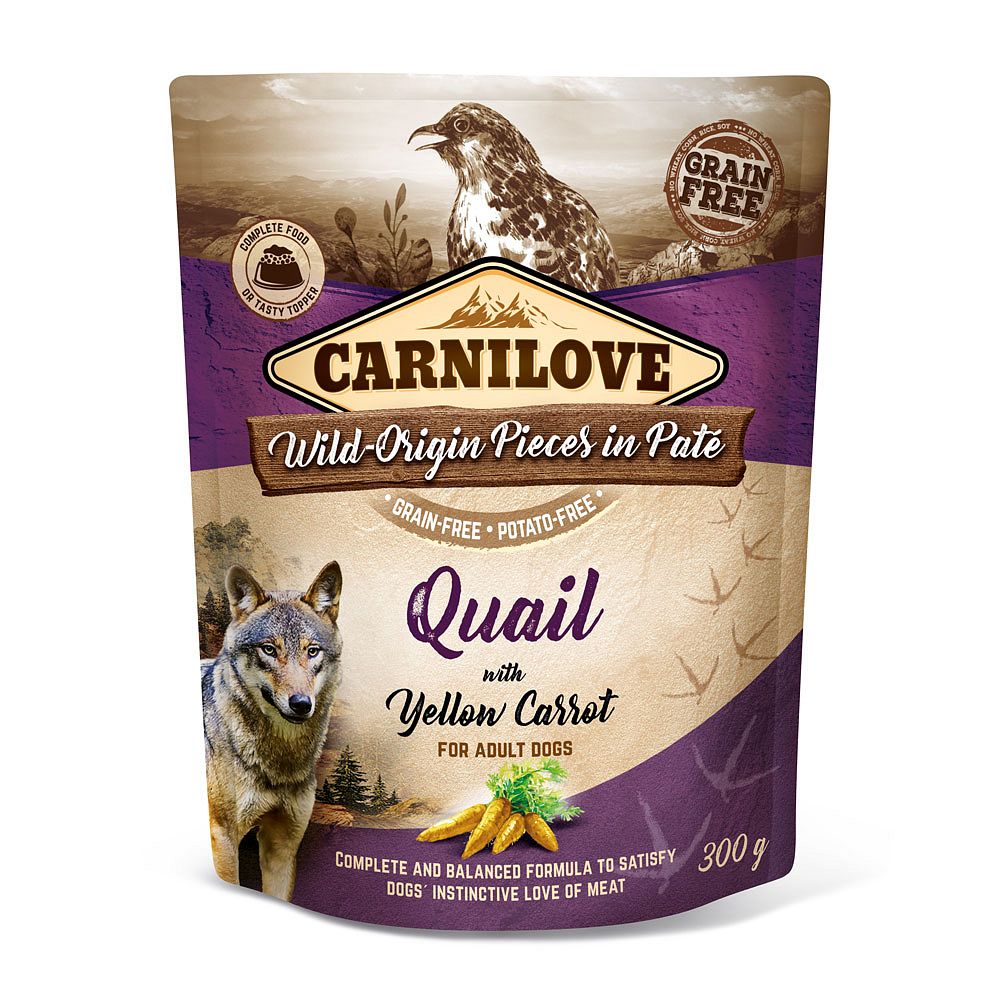 CARNILOVE Qiail & Yellow Carrot 300g szaszetka