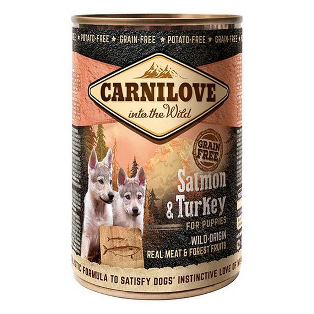 CARNILOVE WILD MEAT Salmon & Turkey Puppy 400g puszka