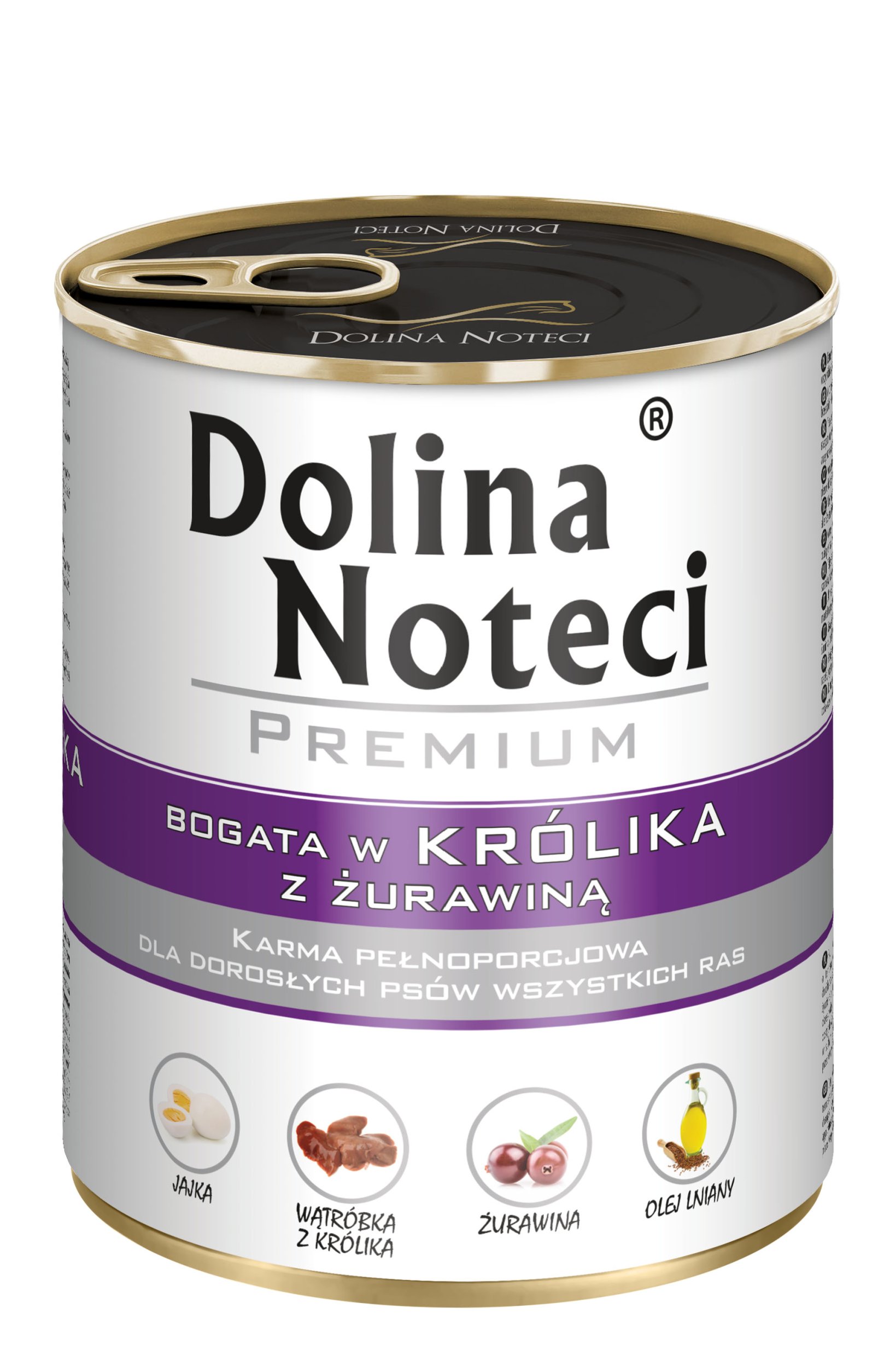 DOLINA NOTECI PREMIUM bogata w królika i żurawinę 800g puszka