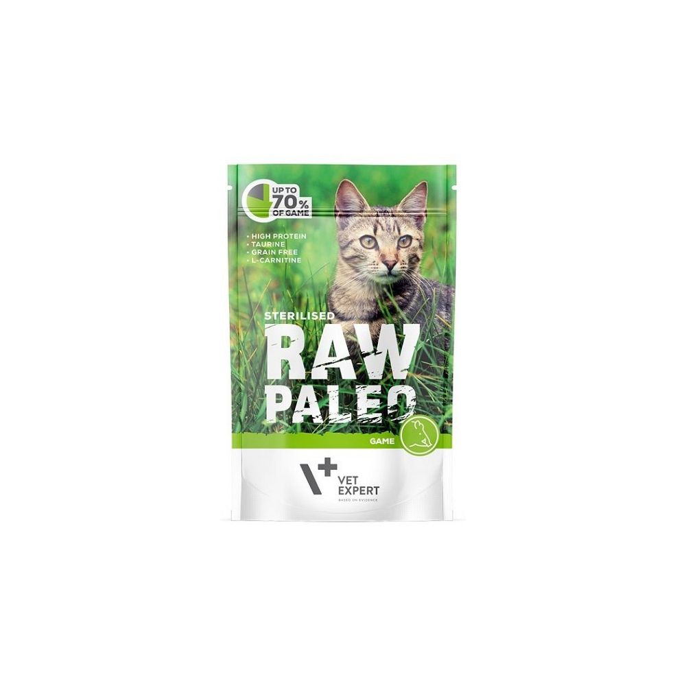 RAW PALEO Sterilised  karma mokra dla kotów dziczyzna 100g