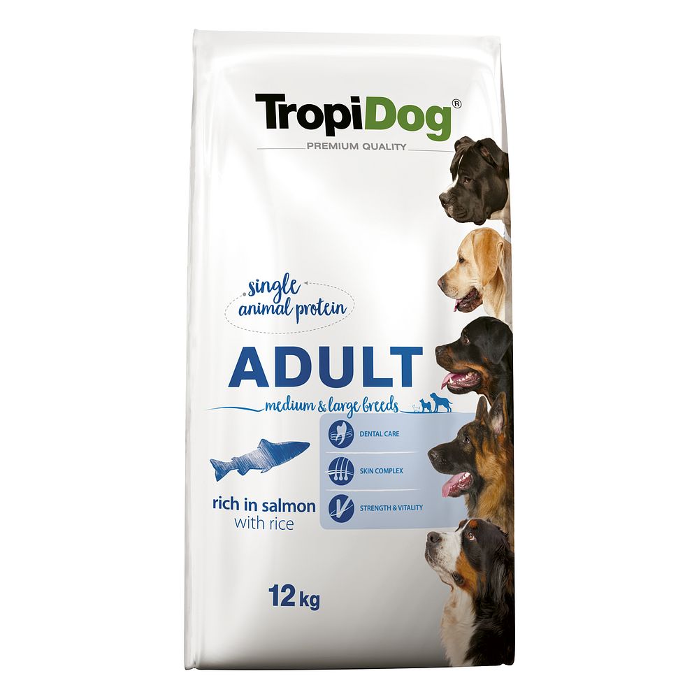 TROPIDOG PREMIUM Adult Medium & Large Salmon & Rice 12kg