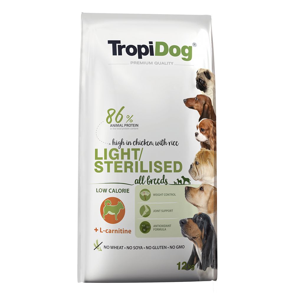 TROPIDOG PREMIUM Light / Sterilised 12kg