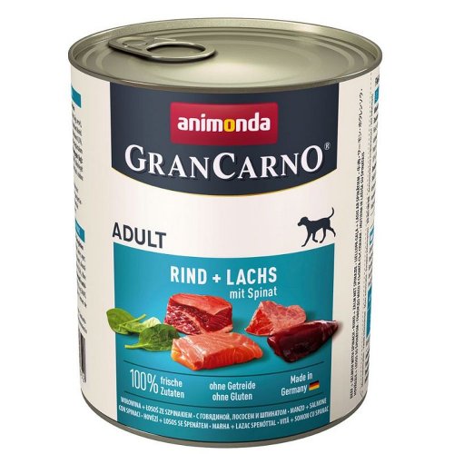animonda grancarno wołowina i łosoś 800g puszka karma mokra dla dorosłych psów
