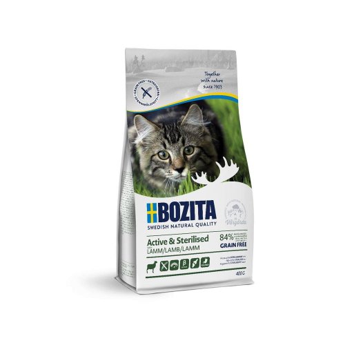 bozita cat active & sterilised lamb 400g z jagnięciną, do kotów sterylizowanych