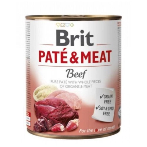 brit pate&meat beef puszka 800g karma mokra z wołowiną