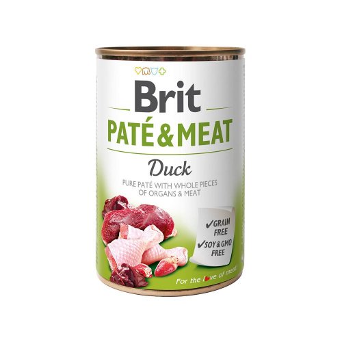 brit pate&meat duck puszka 400g karma mokra z kaczką