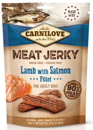 carnilove dog jerky lamb & salmon fillet 100g jagnięcina i filet z łososia