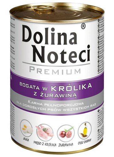 dolina noteci premium bogata w królika i żurawinę 400g puszka karma mokra dla dorosłych psów