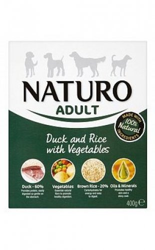 naturo adult kaczka z ryżem i warzywami 400g karma mokra dla psa