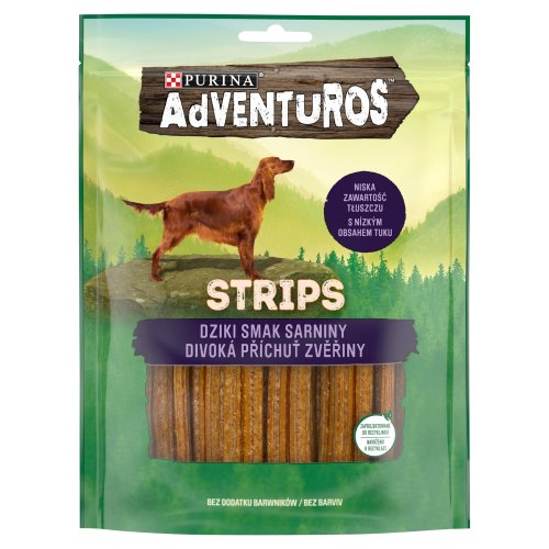 purina adventuros strips 90g dziki smak sarny 