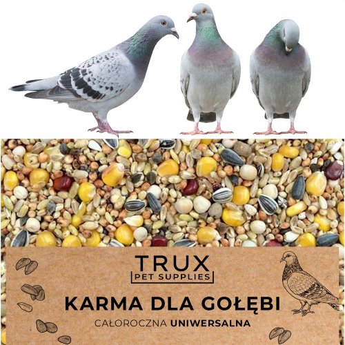 trux karma dla gołębi, uniwersalna, całoroczna 20kg całoroczna karma z kukurydzą bordo oraz nasionami lnu