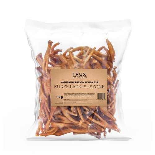 trux suszone kurze łapki 1kg naturalna i zdrowa przekąska dla psa 